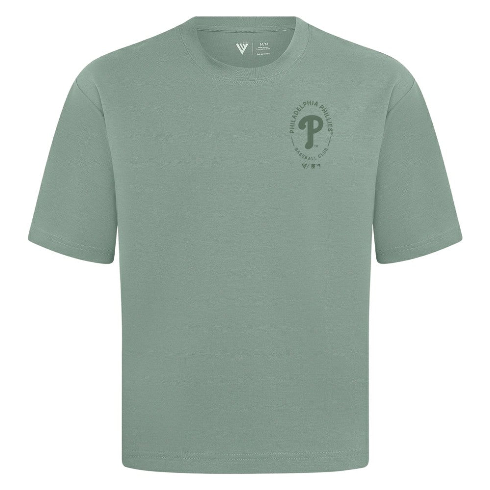 Philadelphia Phillies Levelwear Signet Oversized Luxe Signature Knit T-Shirt | MLB Discount