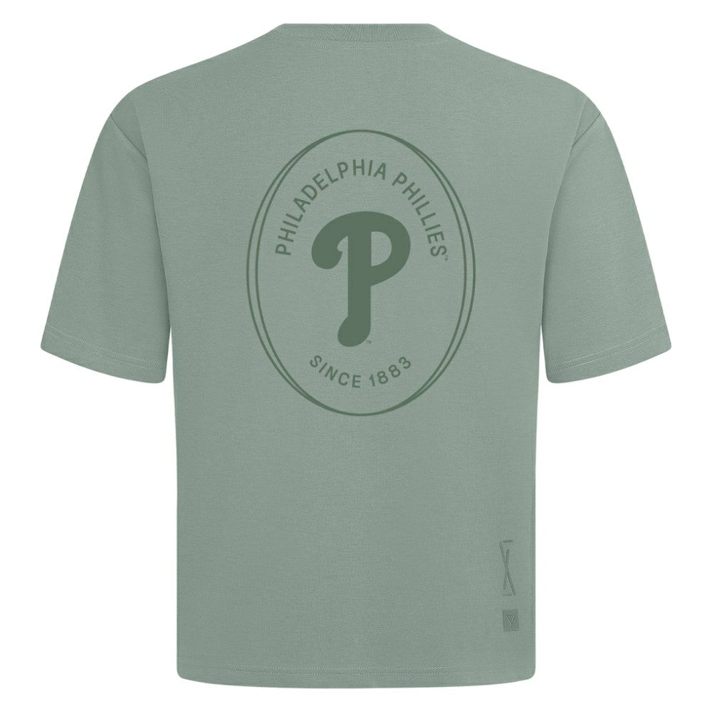 Philadelphia Phillies Levelwear Signet Oversized Luxe Signature Knit T-Shirt | MLB Discount