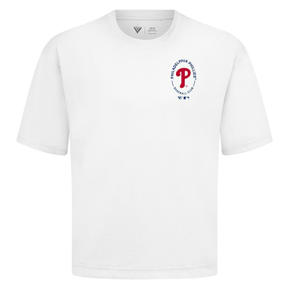 Philadelphia Phillies Levelwear Signet Oversized Luxe Signature Knit T-Shirt | MLB Discount