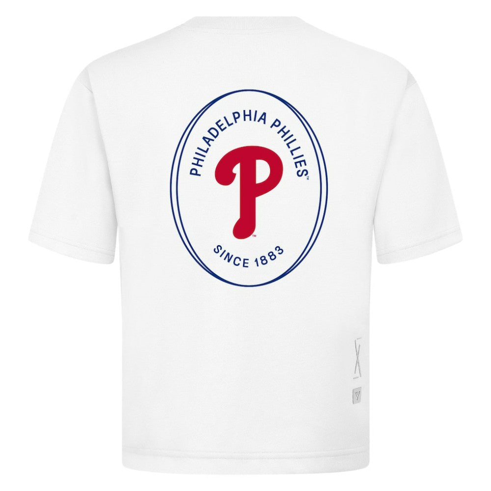 Philadelphia Phillies Levelwear Signet Oversized Luxe Signature Knit T-Shirt | MLB Discount