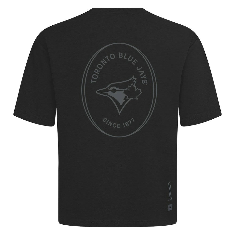 Toronto Blue Jays Levelwear Signet Oversized Luxe Signature Knit T-Shirt | MLB Shop