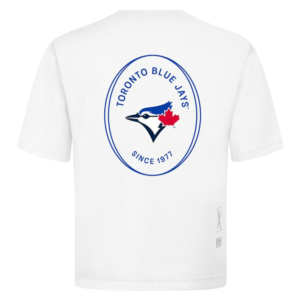 Toronto Blue Jays Levelwear Signet Oversized Luxe Signature Knit T-Shirt | MLB On Sale