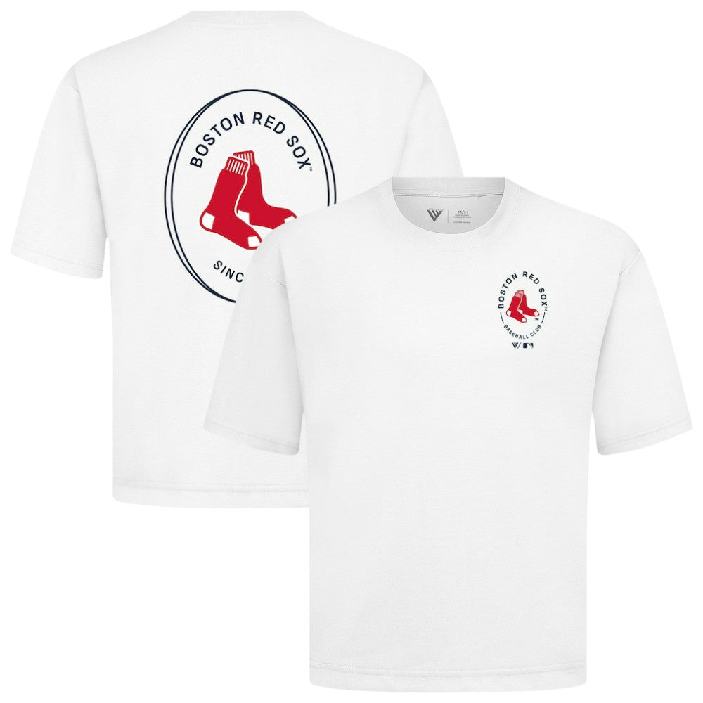 Boston Red Sox Levelwear Signet Oversized Luxe Signature Knit T-Shirt | MLB Near me