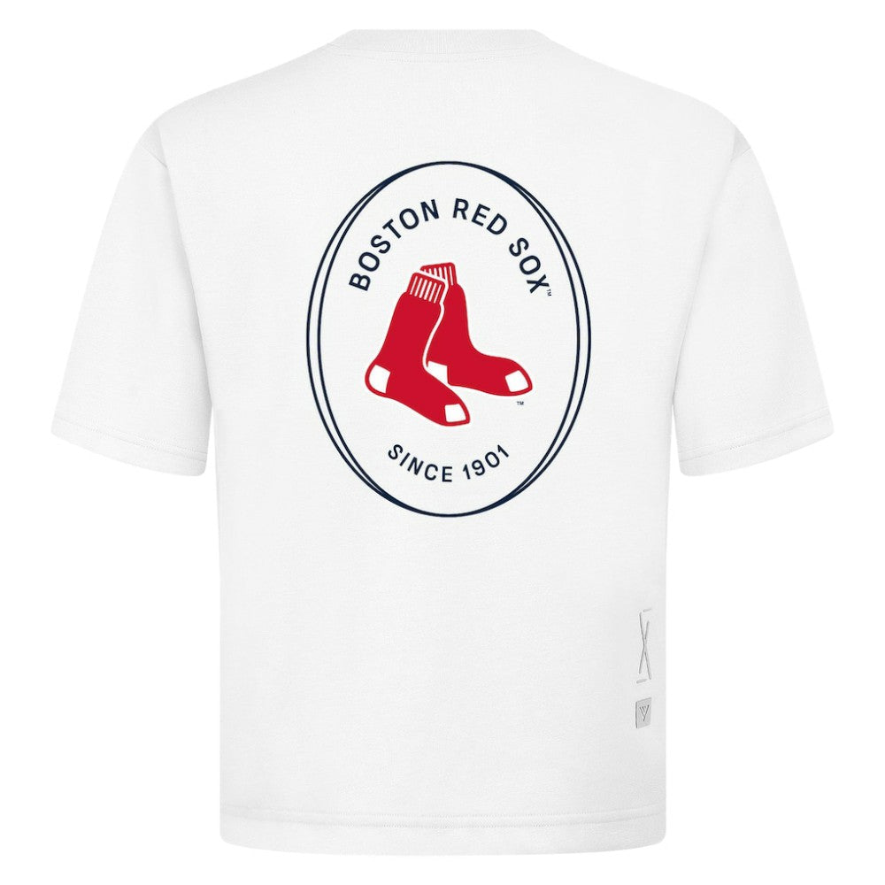 Boston Red Sox Levelwear Signet Oversized Luxe Signature Knit T-Shirt | MLB Near me