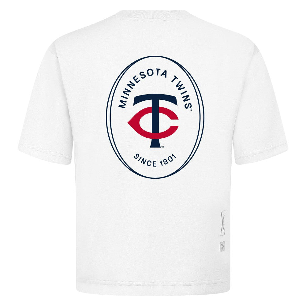 Minnesota Twins Levelwear Register Oversized Luxe Signature Knit T-Shirt | MLB For sale