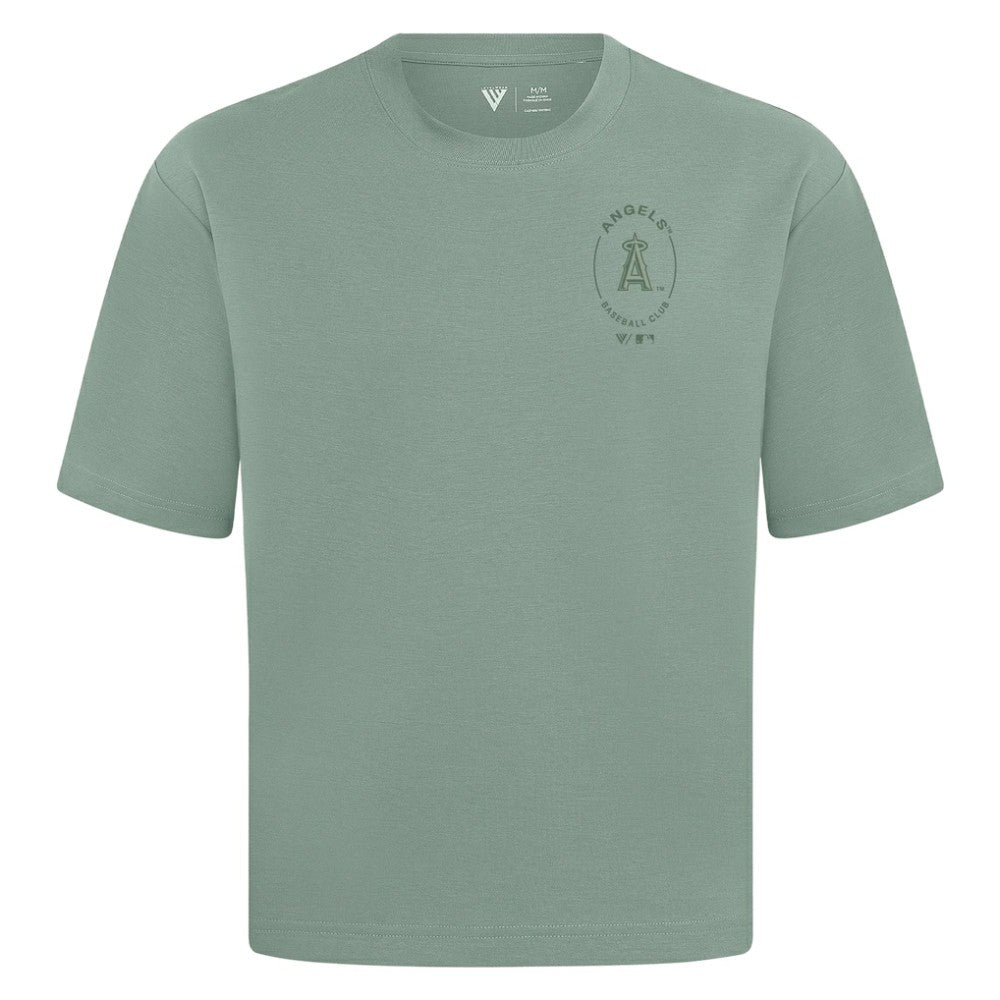 Los Angeles Angels Levelwear Register Oversized Luxe Signature Knit T-Shirt | MLB Outlet