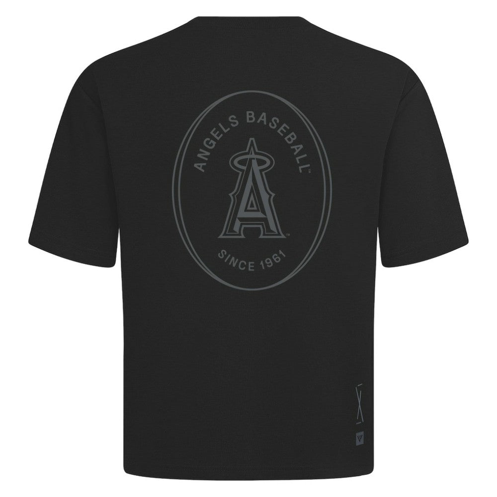 Los Angeles Angels Levelwear Register Oversized Luxe Signature Knit T-Shirt | MLB Shop