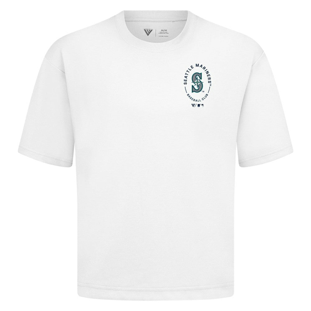 Seattle Mariners Levelwear Register Oversized Luxe Signature Knit T-Shirt | MLB For sale