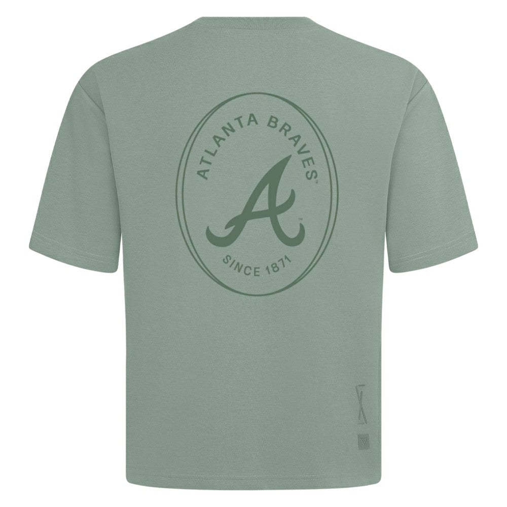 Atlanta Braves Levelwear Register Oversized Luxe Signature Knit T-Shirt | MLB Shop