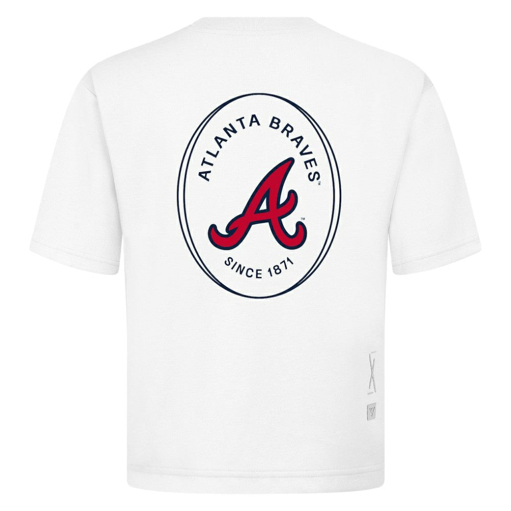 Atlanta Braves Levelwear Register Oversized Luxe Signature Knit T-Shirt | MLB Outlet