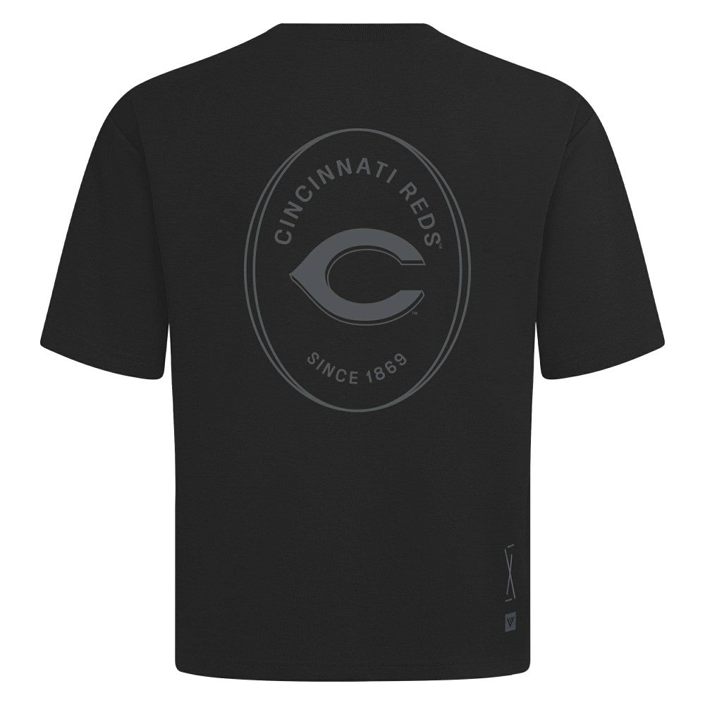 Cincinnati Reds Levelwear Register Oversized Luxe Signature Knit T-Shirt | MLB On Sale