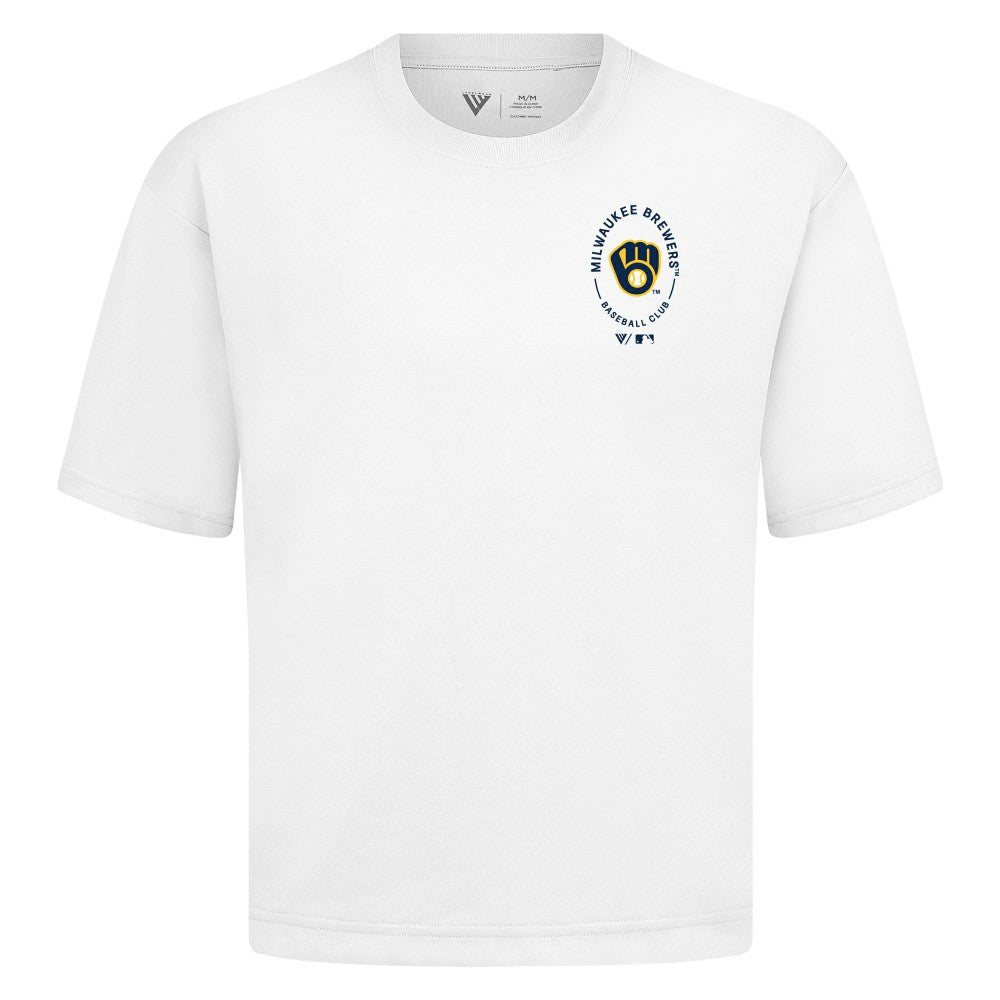 Milwaukee Brewers Levelwear Register Oversized Luxe Signature Knit T-Shirt | MLB Online