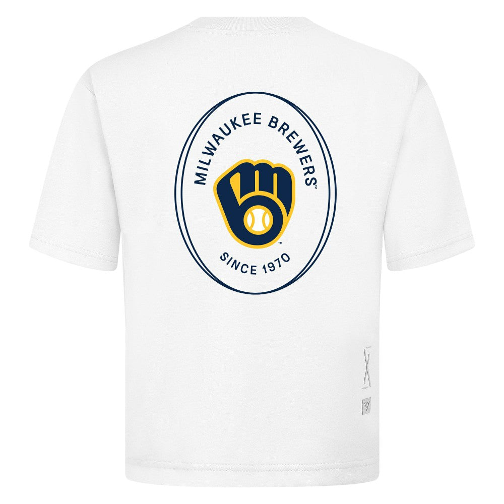 Milwaukee Brewers Levelwear Register Oversized Luxe Signature Knit T-Shirt | MLB Online