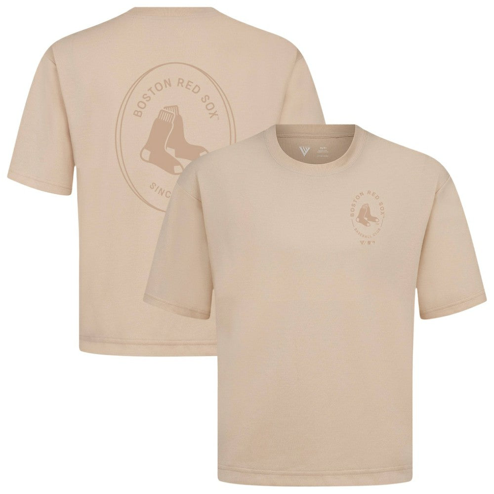 Boston Red Sox Levelwear Register Oversized Luxe Signature Knit T-Shirt | MLB Shop