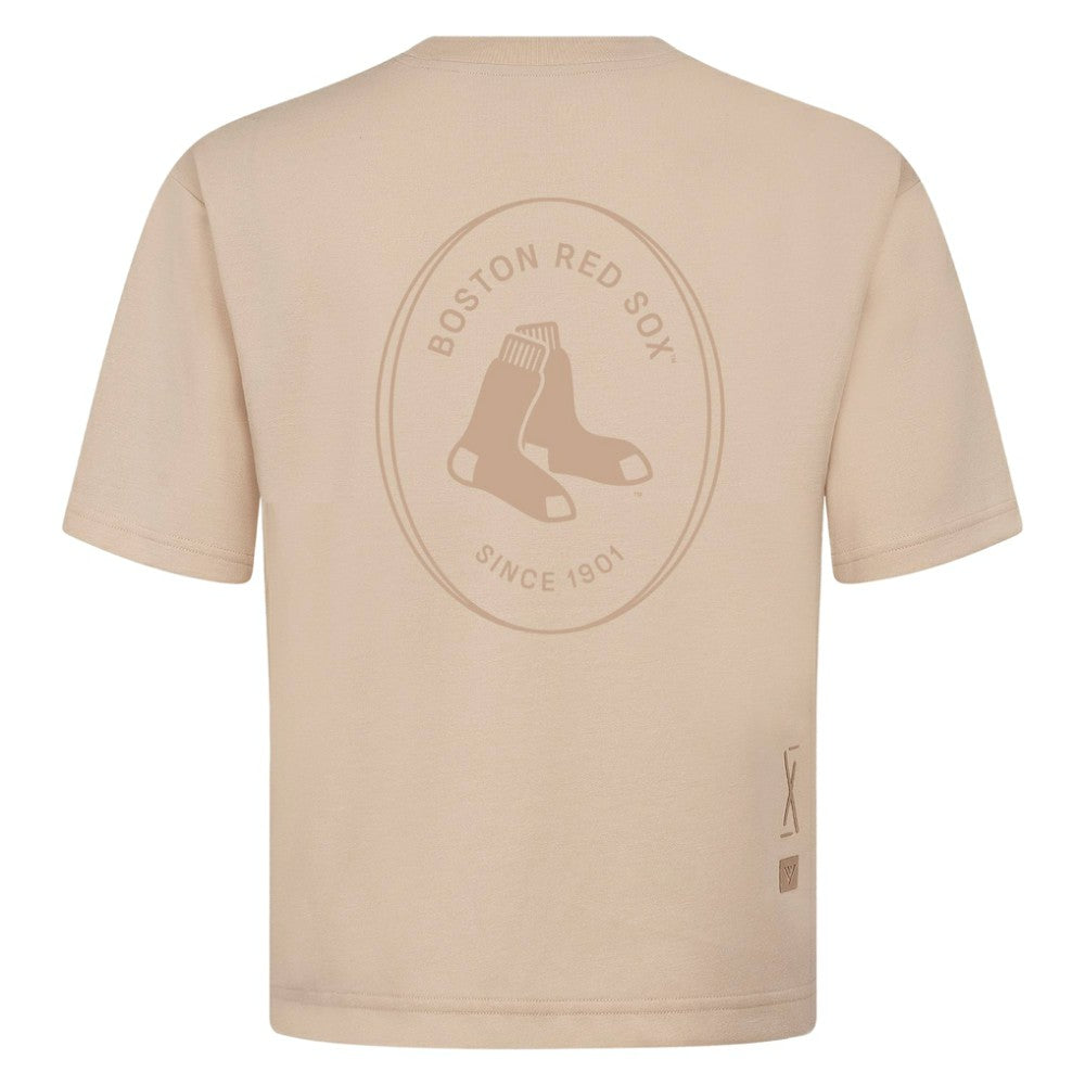 Boston Red Sox Levelwear Register Oversized Luxe Signature Knit T-Shirt | MLB Shop