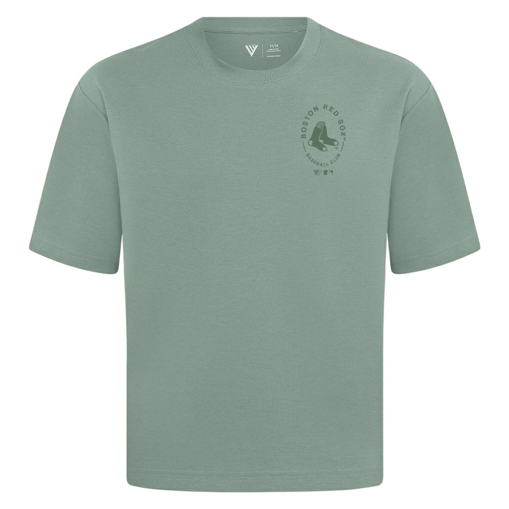 Boston Red Sox Levelwear Register Oversized Luxe Signature Knit T-Shirt | MLB US