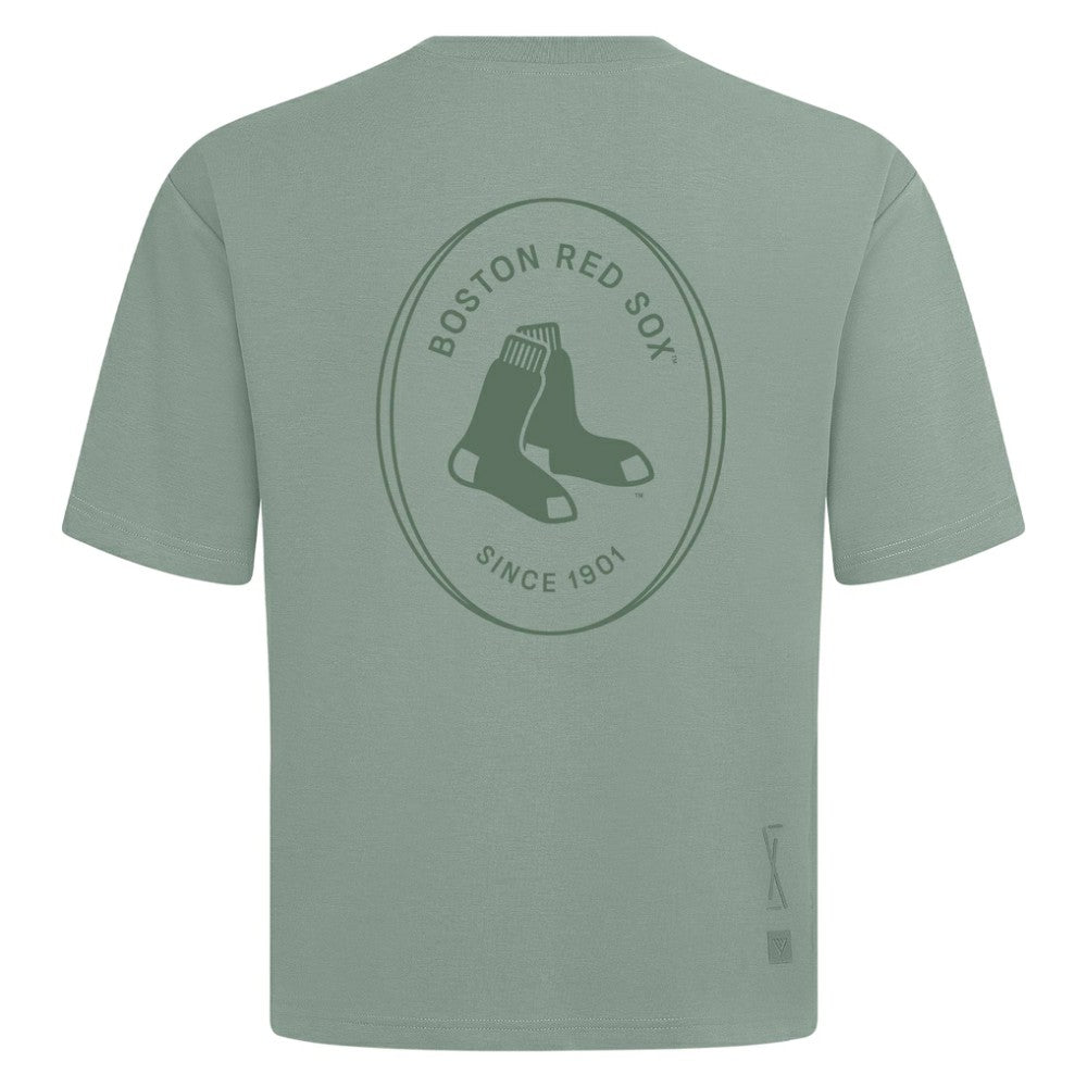 Boston Red Sox Levelwear Register Oversized Luxe Signature Knit T-Shirt | MLB US