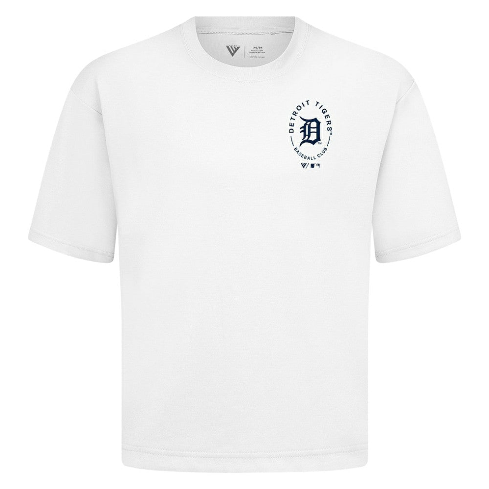 Detroit Tigers Levelwear Register Oversized Luxe Signature Knit T-Shirt | MLB For sale
