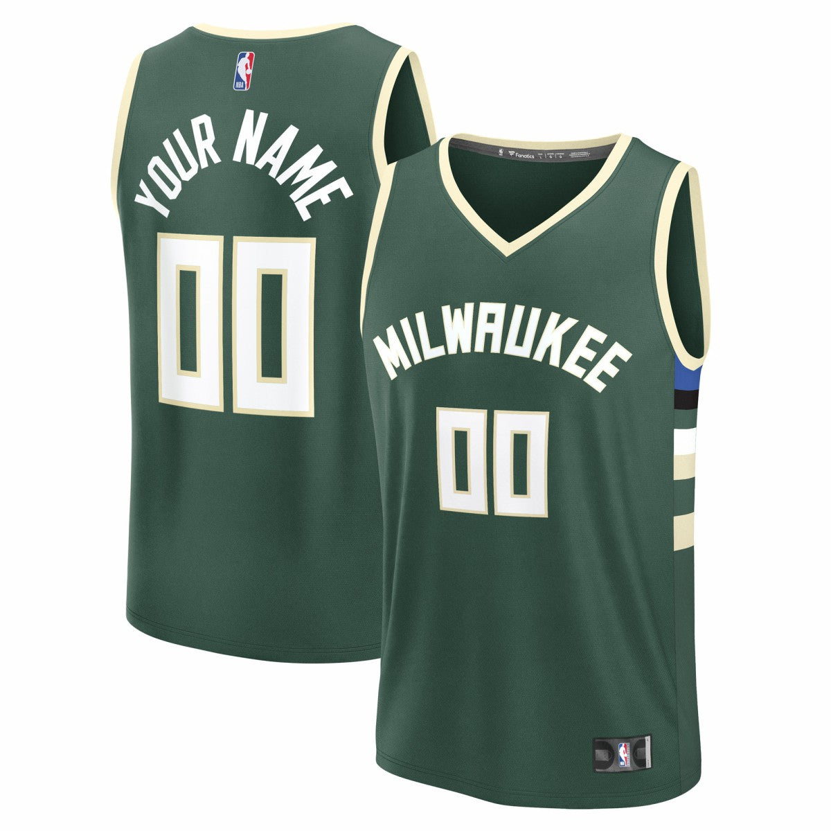 Milwaukee Bucks Youth Fast Break Custom Replica Jersey For Sale