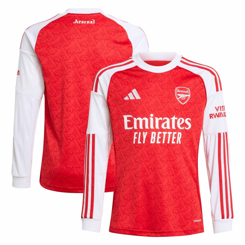 Arsenal Youth 2025/26 Home Replica Long Sleeve Jersey Red - Adidas