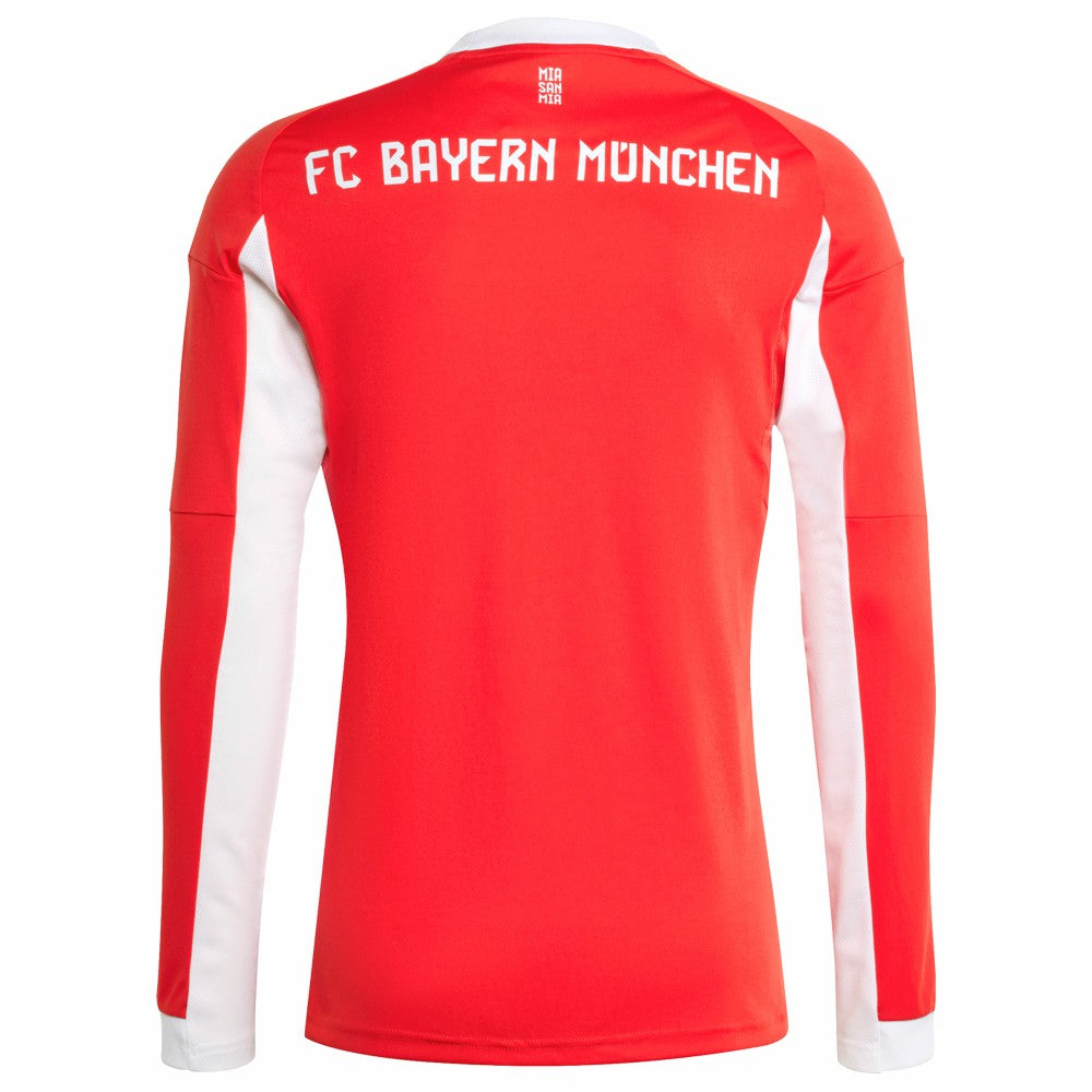 Bayern Munich 2025/26 Home Replica Long Sleeve Jersey Red - Adidas
