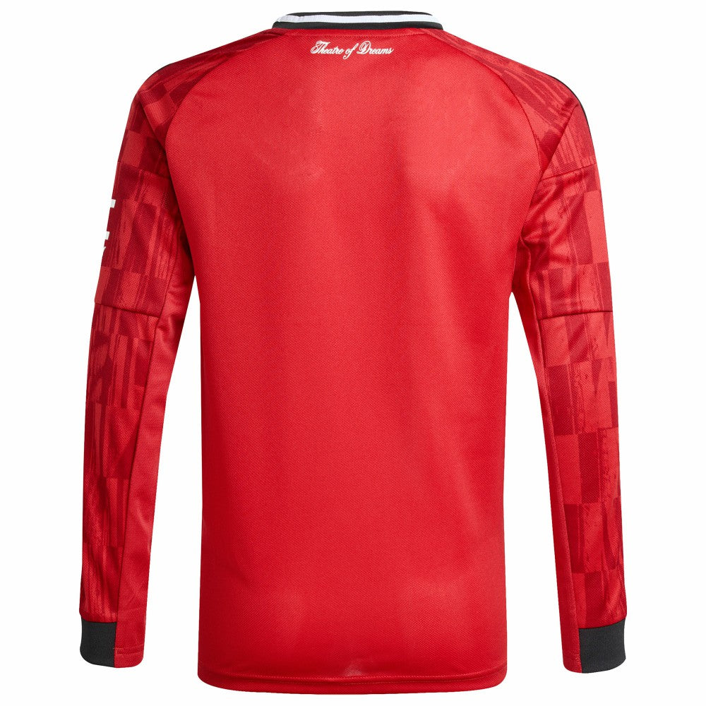 Manchester United Youth Home 2025/26 Replica Long Sleeve Jersey Red - Adidas