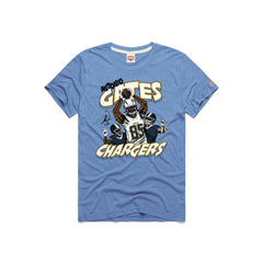 Los Angeles Chargers  Antonio Gates  Homage Unisex Caricature Retired Player Tri-Blend T-Shirt