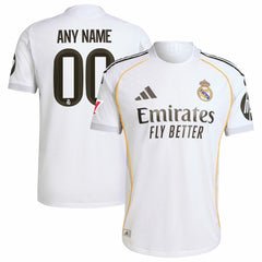 Real Madrid 2025/26 Home Custom Jersey White - Adidas