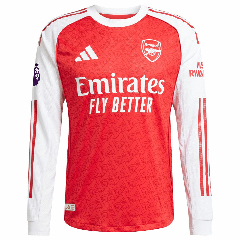 Arsenal 2025/26 Home Long Sleeve Custom Jersey Red - Adidas