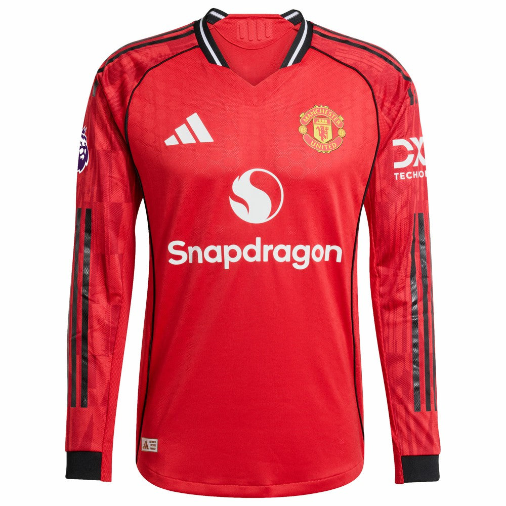 Manchester United Home 2025/26 Custom Long Sleeve Jersey Red - Adidas
