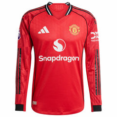 Manchester United Home 2025/26 Custom Long Sleeve Jersey Red - Adidas