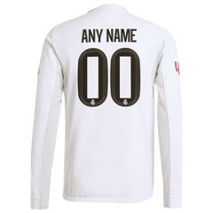 Real Madrid 2025/26 Home Long Sleeve Custom Jersey White - Adidas