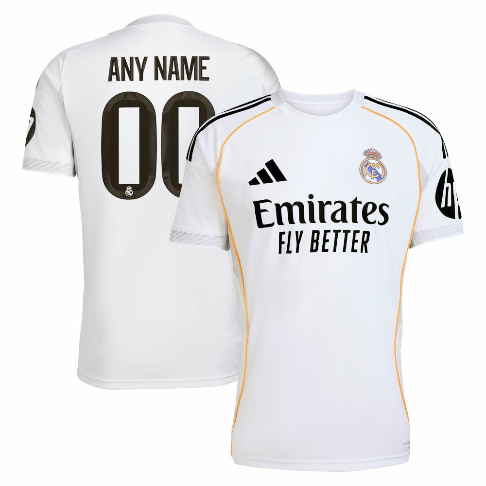 Real Madrid 2025/26 Home Replica Custom Jersey White - Adidas