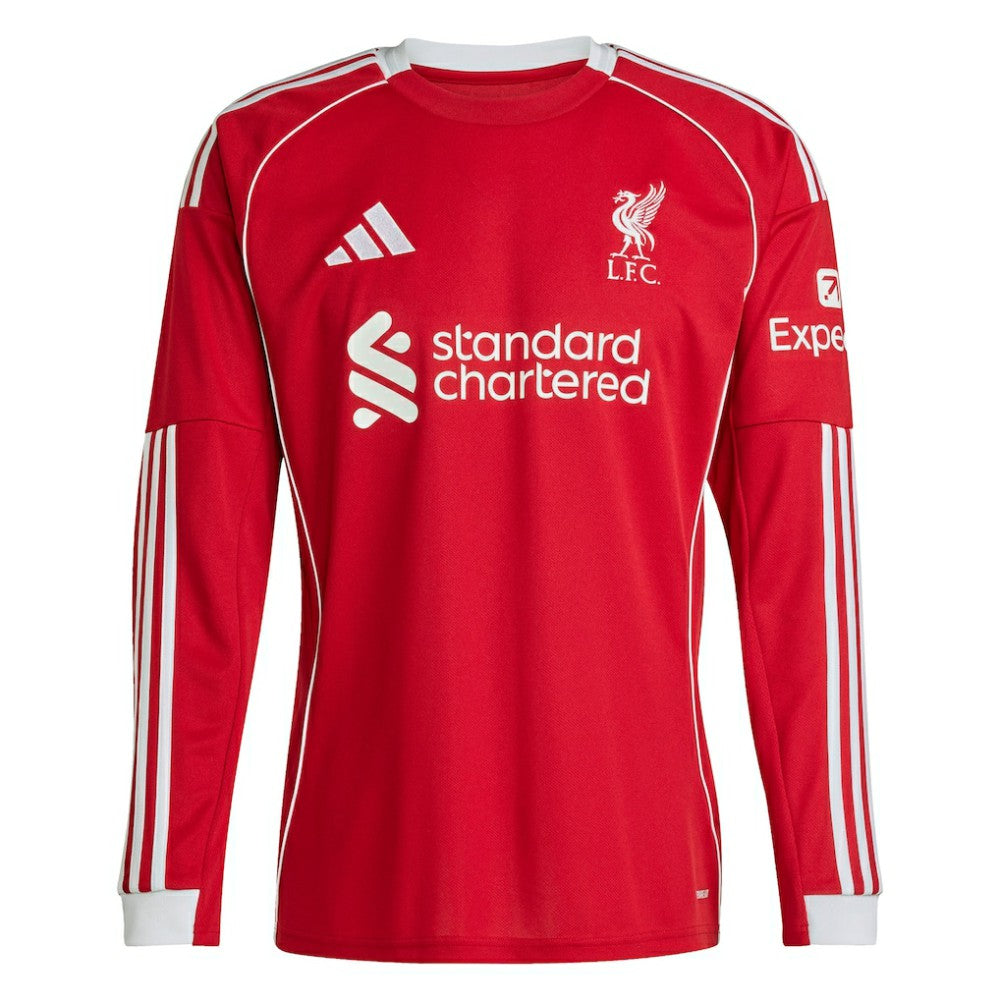 Liverpool 2025/26 Home Custom Replica Long Sleeve Jersey Red - Adidas