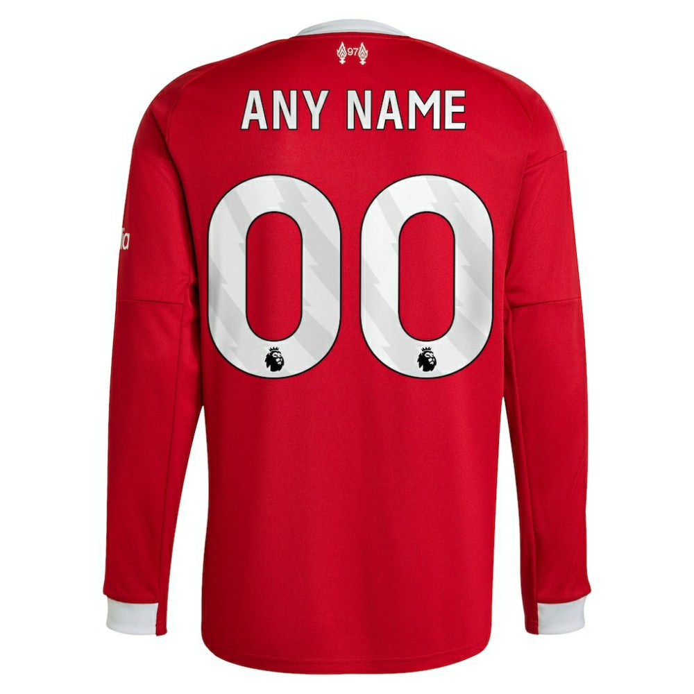Liverpool 2025/26 Home Custom Replica Long Sleeve Jersey Red - Adidas