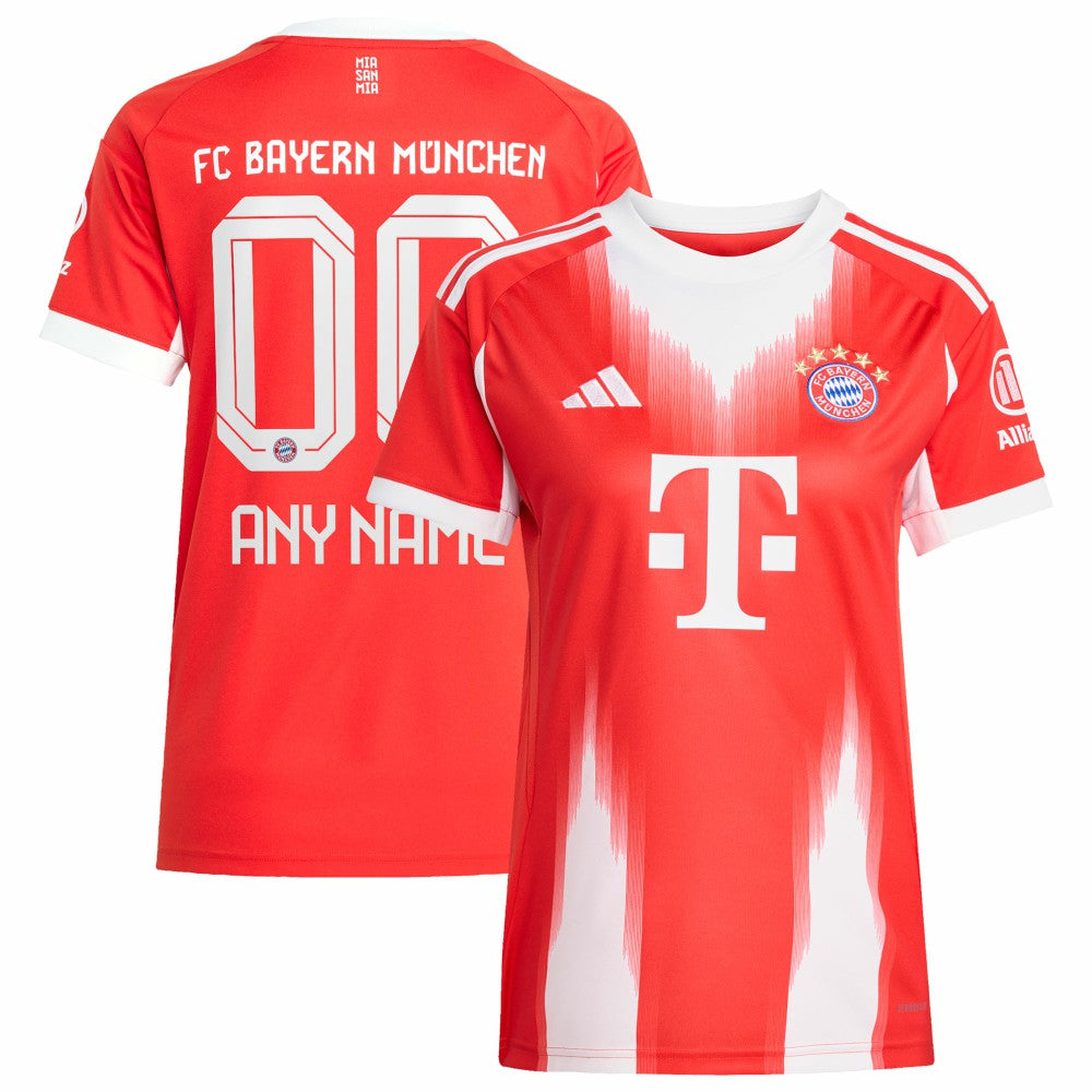 Bayern Munich Women's 2025/26 Home Replica Custom Jersey Red - Adidas
