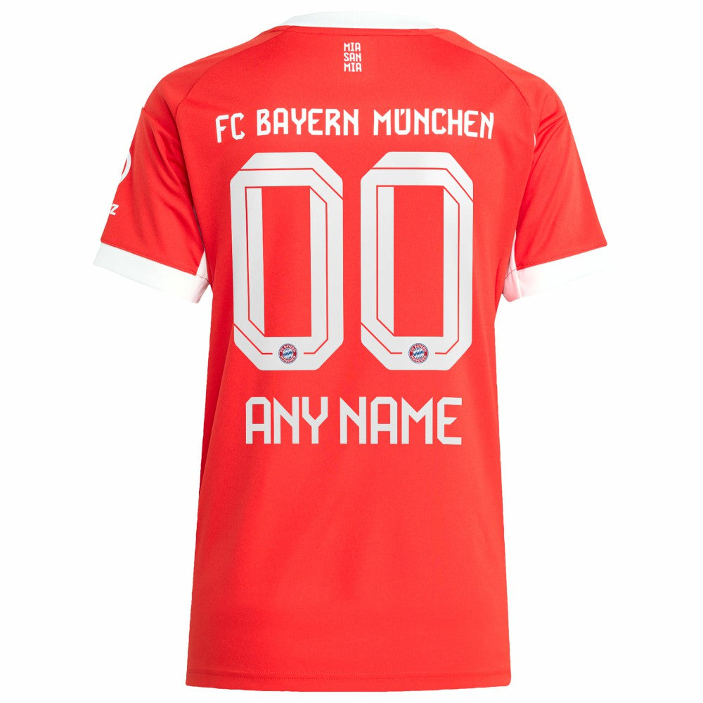 Bayern Munich Women's 2025/26 Home Replica Custom Jersey Red - Adidas