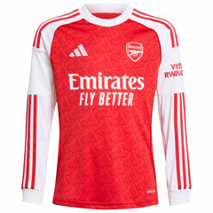 Arsenal Youth 2025/26 Home Replica Long Sleeve Custom Jersey Red - Adidas