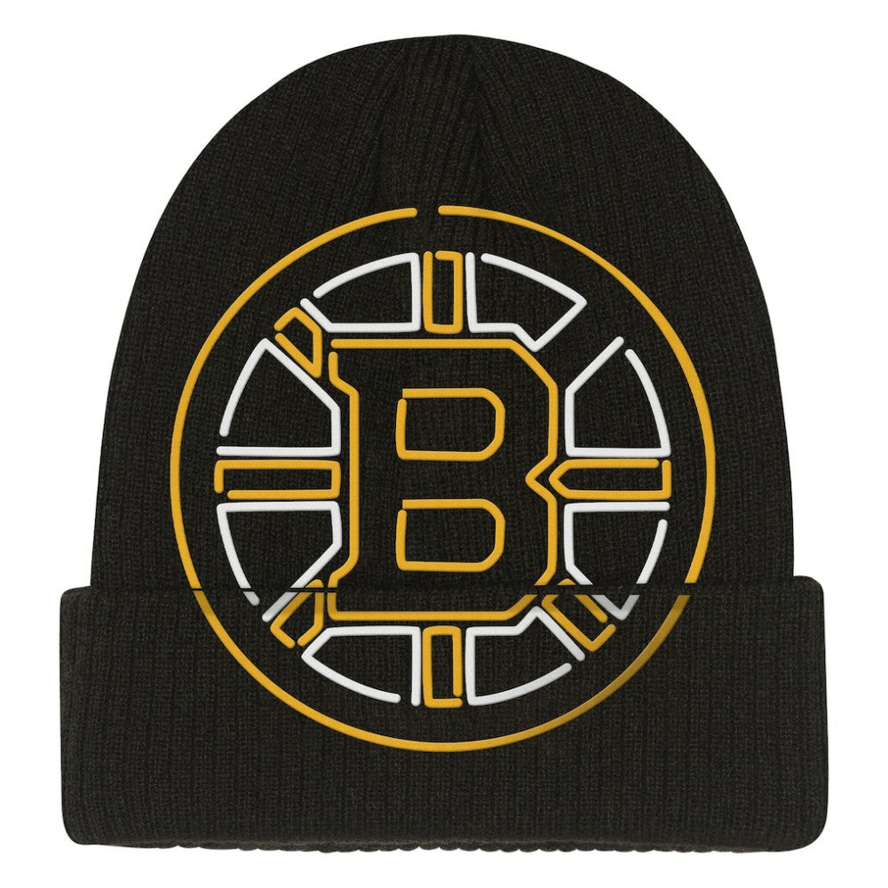 Boston Bruins Mitchell & Ness Youth Neon Line Lights Cuffed Knit Hat Outlet