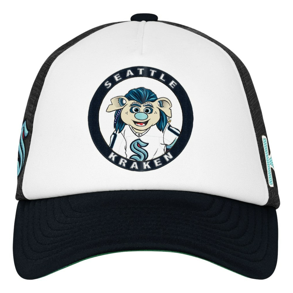 Seattle Kraken Mitchell & Ness Youth Mascot Adjustable Trucker Hat For Sale