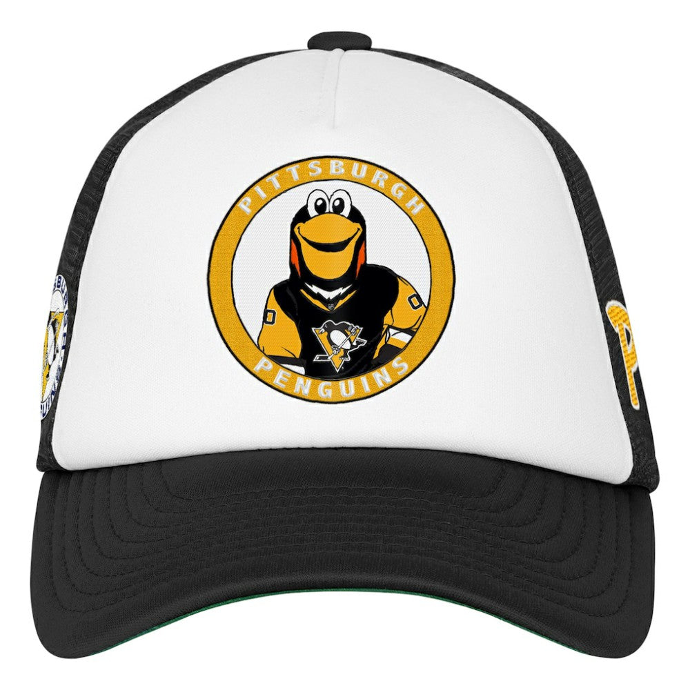 Pittsburgh Penguins Mitchell & Ness Youth Mascot Adjustable Trucker Hat Discount