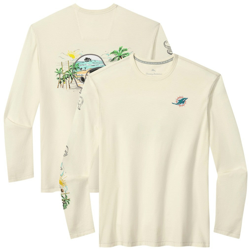 Miami Dolphins Tommy Bahama Oasis Endzone Lux Long Sleeve T-Shirt