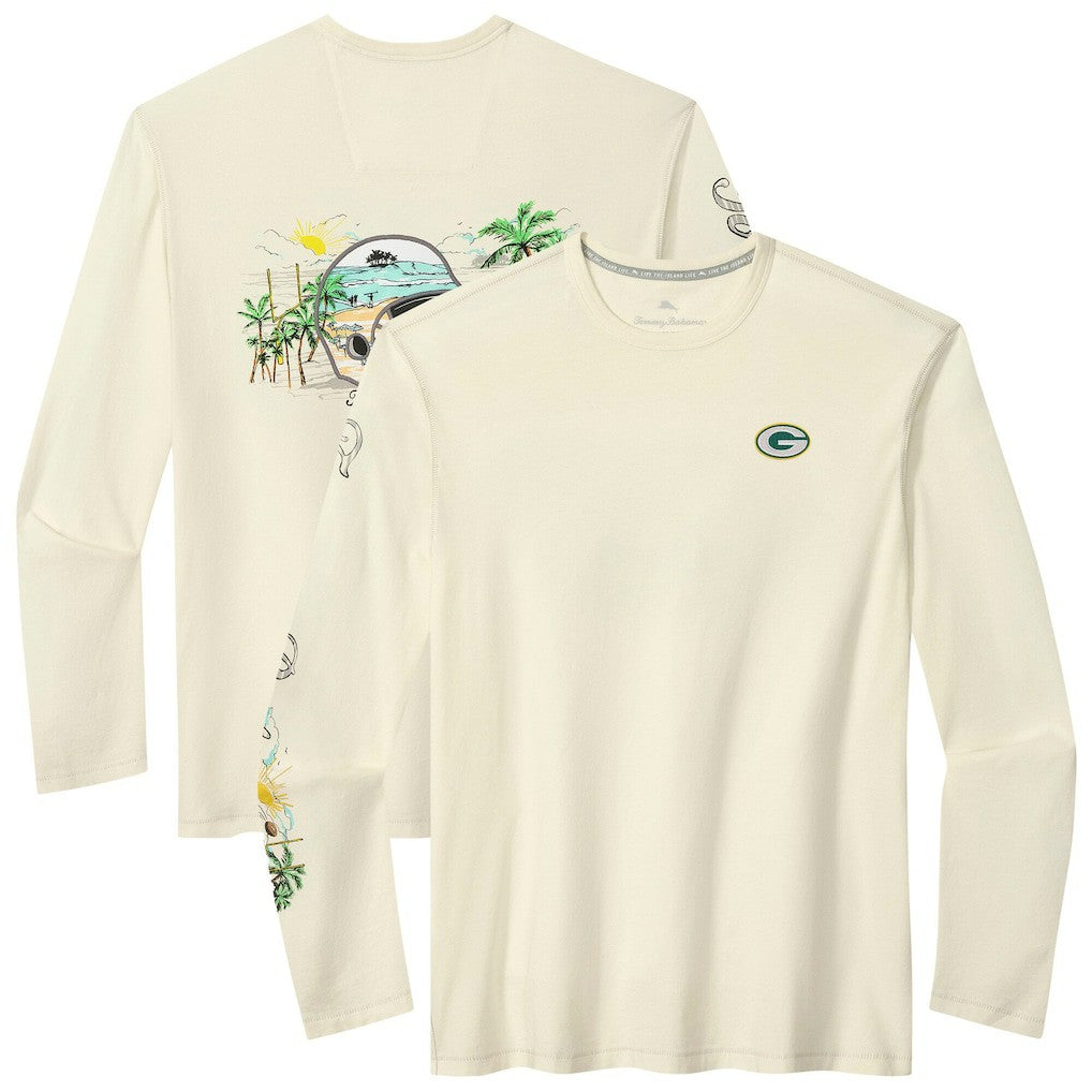 Green Bay Packers Tommy Bahama Oasis Endzone Lux Long Sleeve T-Shirt