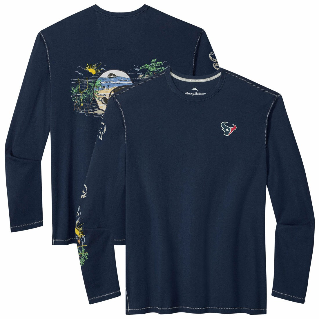 Houston Texans Tommy Bahama Oasis Endzone Lux Long Sleeve T-Shirt