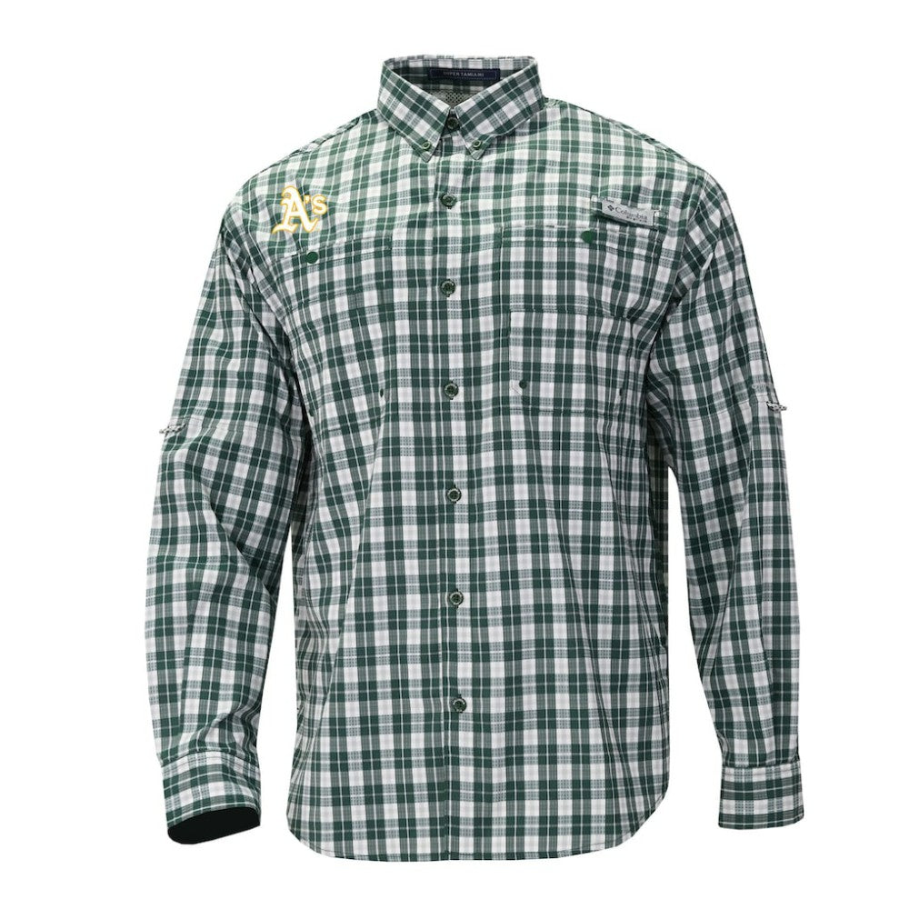 Athletics Columbia Super Tamiami Omni-Shade Long Sleeve Button-Down Shirt | MLB Discount