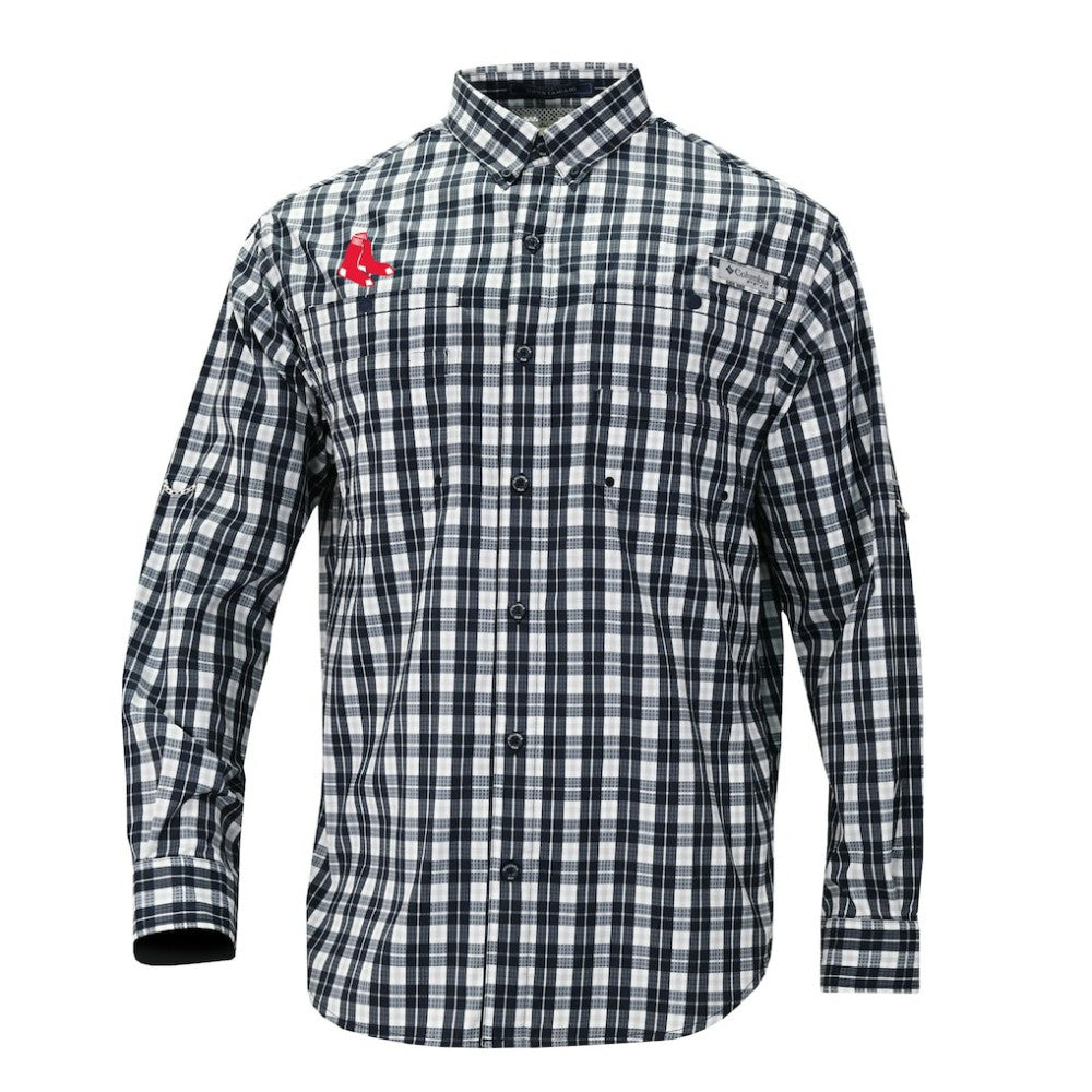Boston Red Sox Columbia Super Tamiami Omni-Shade Long Sleeve Button-Down Shirt | MLB Online
