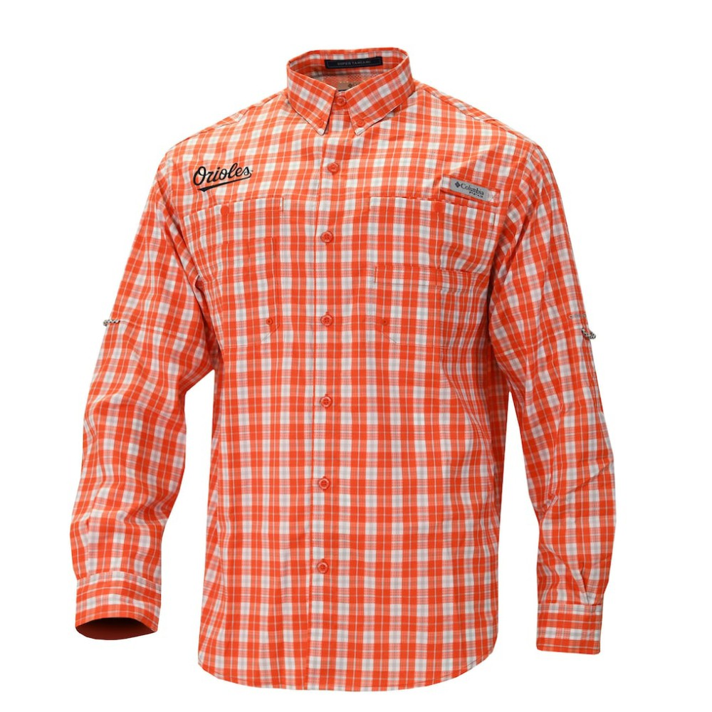 Baltimore Orioles Columbia Super Tamiami Omni-Shade Long Sleeve Button-Down Shirt | MLB Sale
