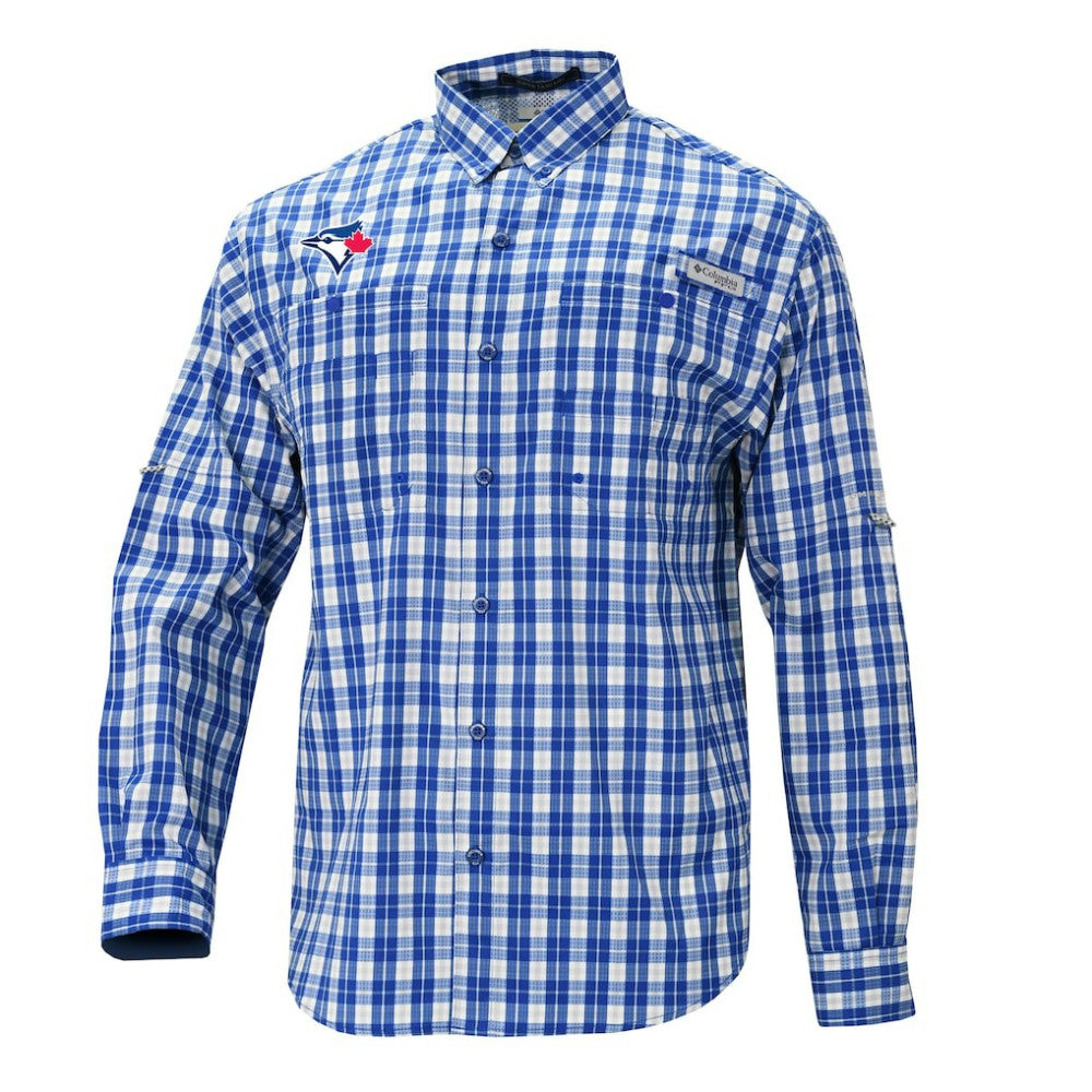 Toronto Blue Jays Columbia Super Tamiami Omni-Shade Long Sleeve Button-Down Shirt | MLB New