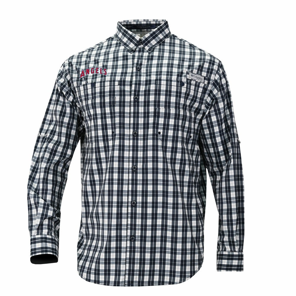 Los Angeles Angels Columbia Super Tamiami Omni-Shade Long Sleeve Button-Down Shirt | MLB Near me