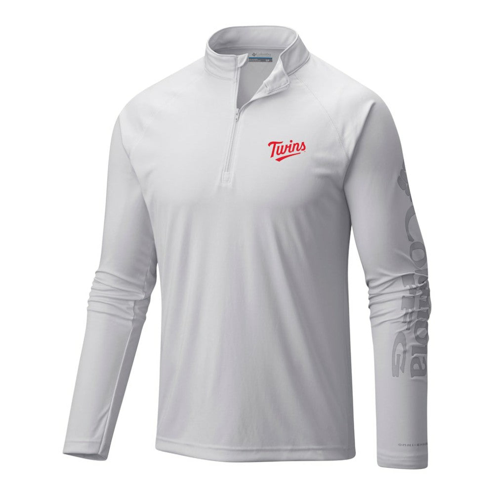 Minnesota Twins Columbia Terminal Tackle Omni-Wick Raglan Quarter-Zip Pullover | MLB Discount